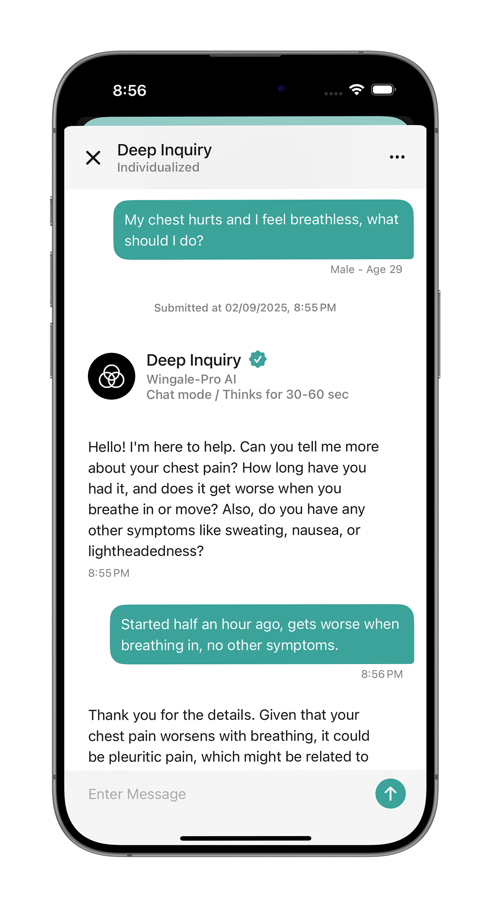 Wingale health chat AI